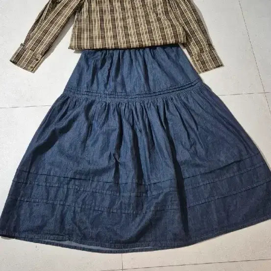 [SOLD OUT] (새옷)한섬 랑방 체크 블라우스
