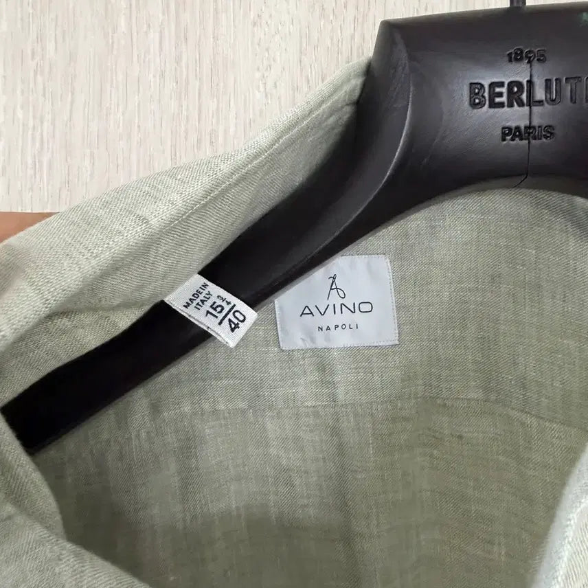 [BUNJANG] Avino Pistachio Linen 100% Shirt / 아비노 피스타치오 컬러 린넨 100 셔츠