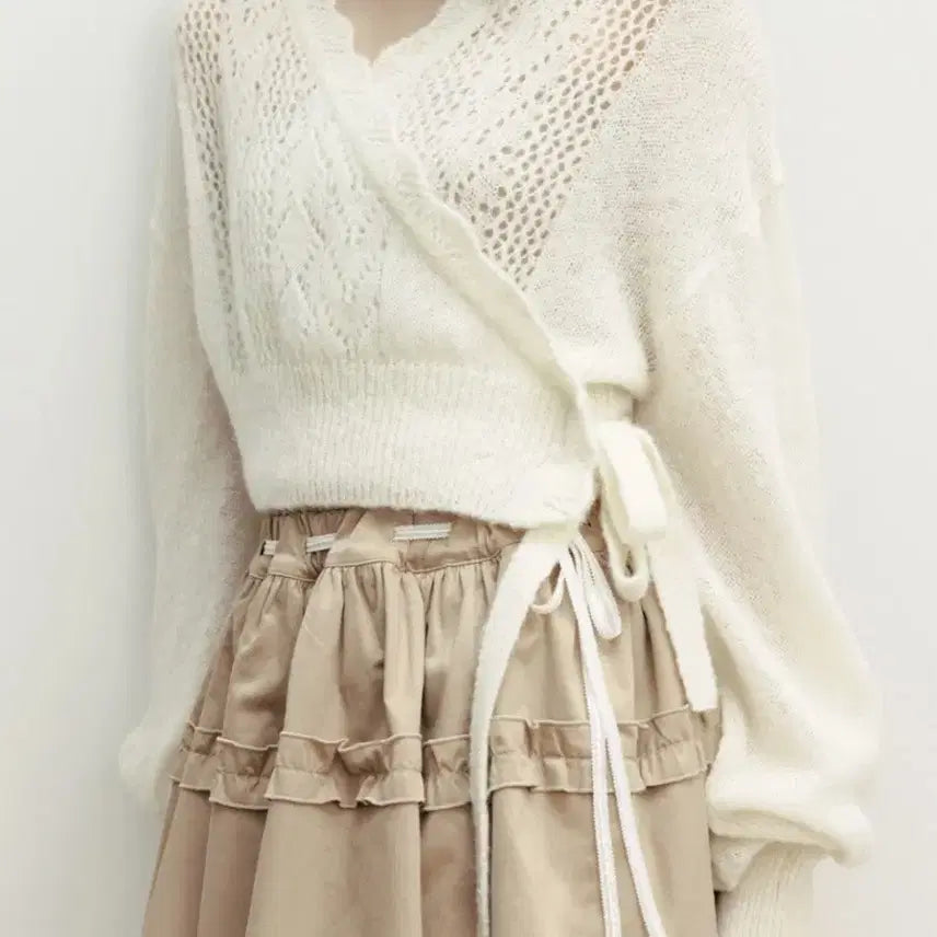 [BUNJANG] thetis Knit Wrap Cardigan - Light Mint / 더티스thetis 니트 랩가다건 (연한 민트컬러)