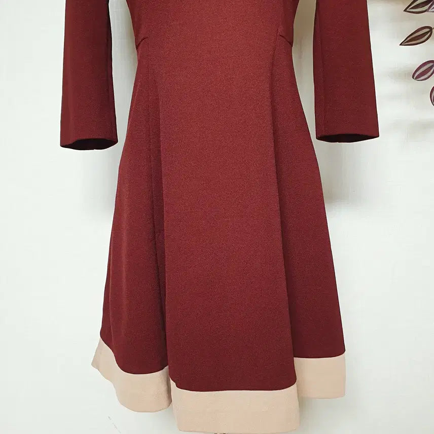 [BUNJANG] Kenneth Lady Color Block Mini Dress / 케네스레이디  배색원피스 55 미니 버건디