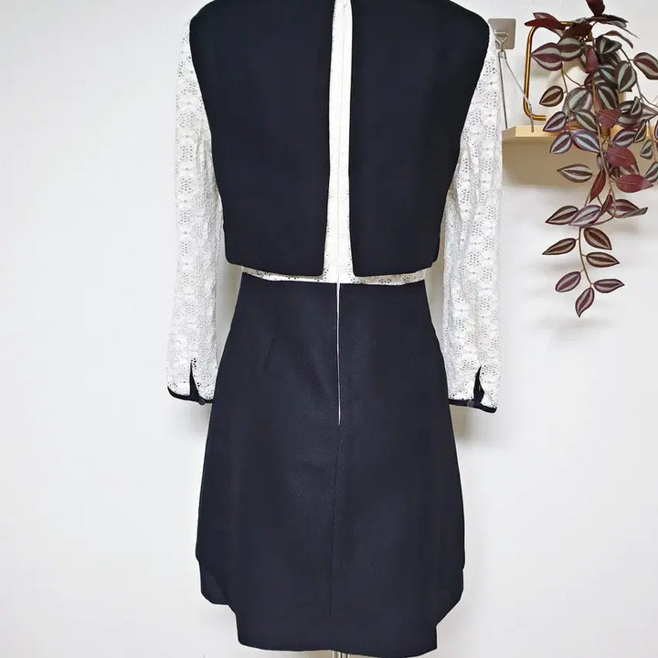 [BUNJANG] On&amp;On Lace Sleeve Guest Dress Navy / 온앤온 레이스팔 하객원피스 66 미니 네이비