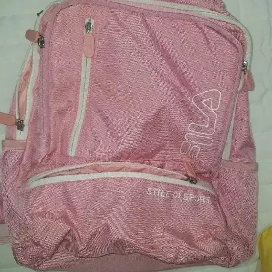 [BUNJANG] Fila STILE DI SPORT Pink Backpack / 네고)휠라 핑크 아이 학생 책가방 학교 백팩 STILE DI SPORT