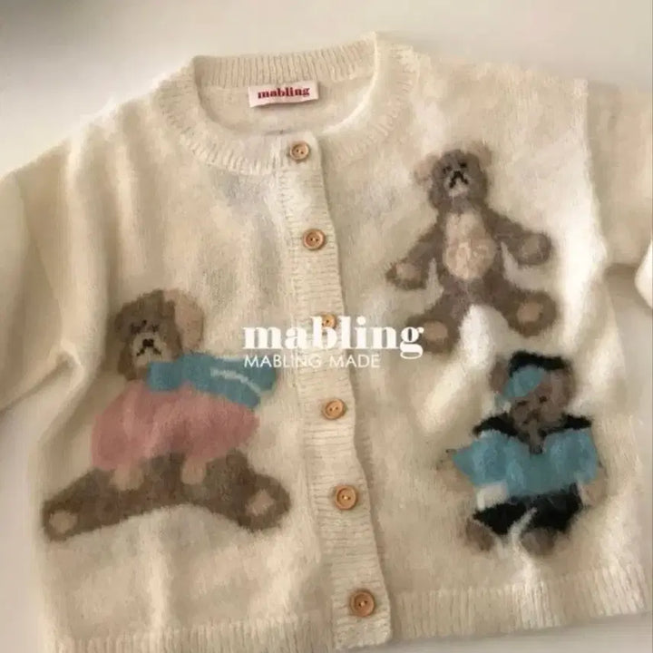 [BUNJANG] Marbling Bear Cardigan / 마블링 베어 가디건