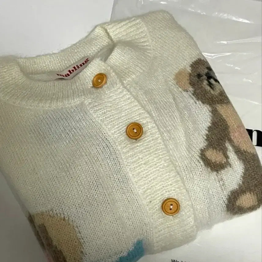 [BUNJANG] Marbling Bear Cardigan / 마블링 베어 가디건