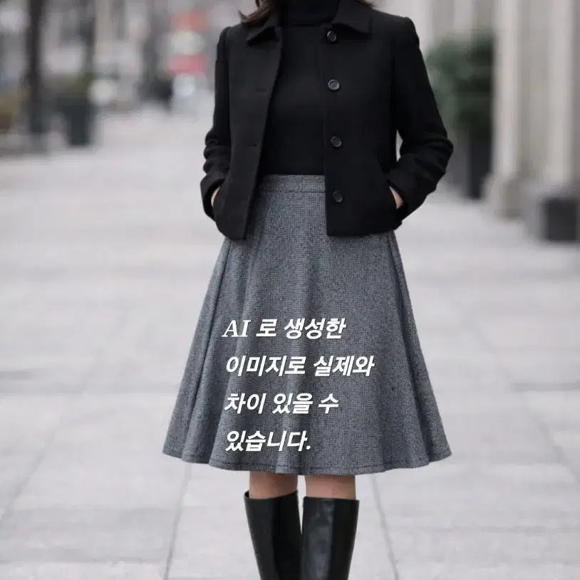 [BUNJANG] LINE Classic Wool Blend Checkered Skirt / 77) 미착용새옷/ LINE 라인 겨울 클래식한 모혼방 잔체크 스커트