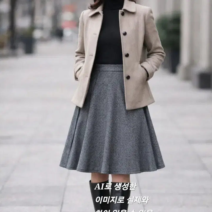 [BUNJANG] LINE Classic Wool Blend Checkered Skirt / 77) 미착용새옷/ LINE 라인 겨울 클래식한 모혼방 잔체크 스커트