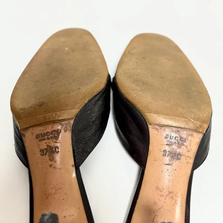 [BUNJANG] Gucci Leather Chain Mule Heels Y2k Vintage / 구찌 레더 체인 뮬 힐 희귀 y2k 빈티지