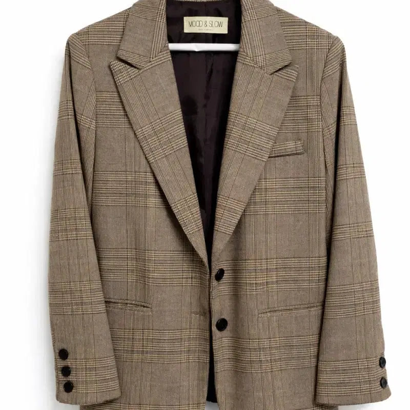 [SOLD OUT] WOOD&amp;SLOW 체크 자켓 브라운