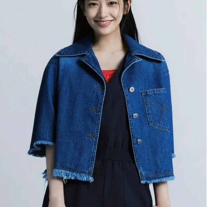 [BUNJANG] Lucky Chouette Denim Fringe Jacket / 럭키슈에뜨 데님셔츠자켓