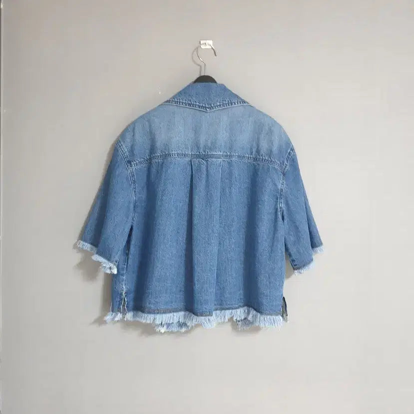 [BUNJANG] Lucky Chouette Denim Fringe Jacket / 럭키슈에뜨 데님셔츠자켓