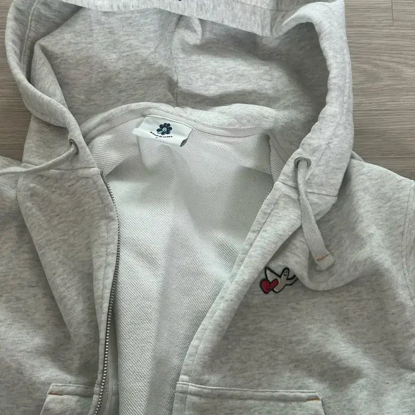 [BUNJANG] WANT IT SEEMS Oatmeal Cropped Hooded Zip-Up / 와릿이즌 오트밀 크롭 후드집업 후디