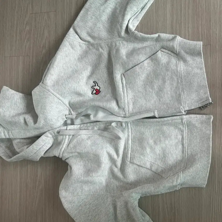 [BUNJANG] WANT IT SEEMS Oatmeal Cropped Hooded Zip-Up / 와릿이즌 오트밀 크롭 후드집업 후디