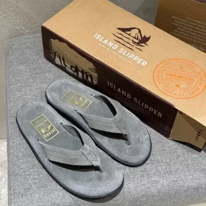 [BUNJANG] Island Slipper PB203 Charcoal Suede Slippers / 아일랜드슬리퍼 차콜스웨이드