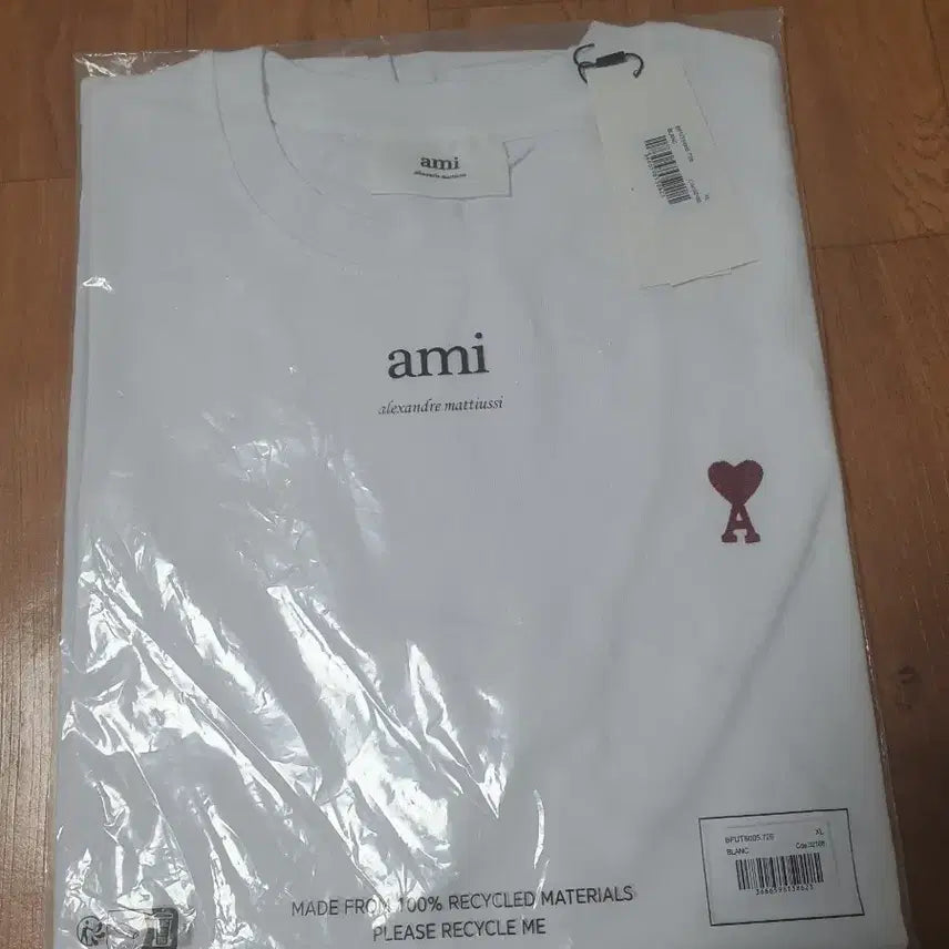 [BUNJANG] Ami Small Heart Logo T-shirt White XL / 아미 스몰 하트 로고 반팔티 화이트 XL