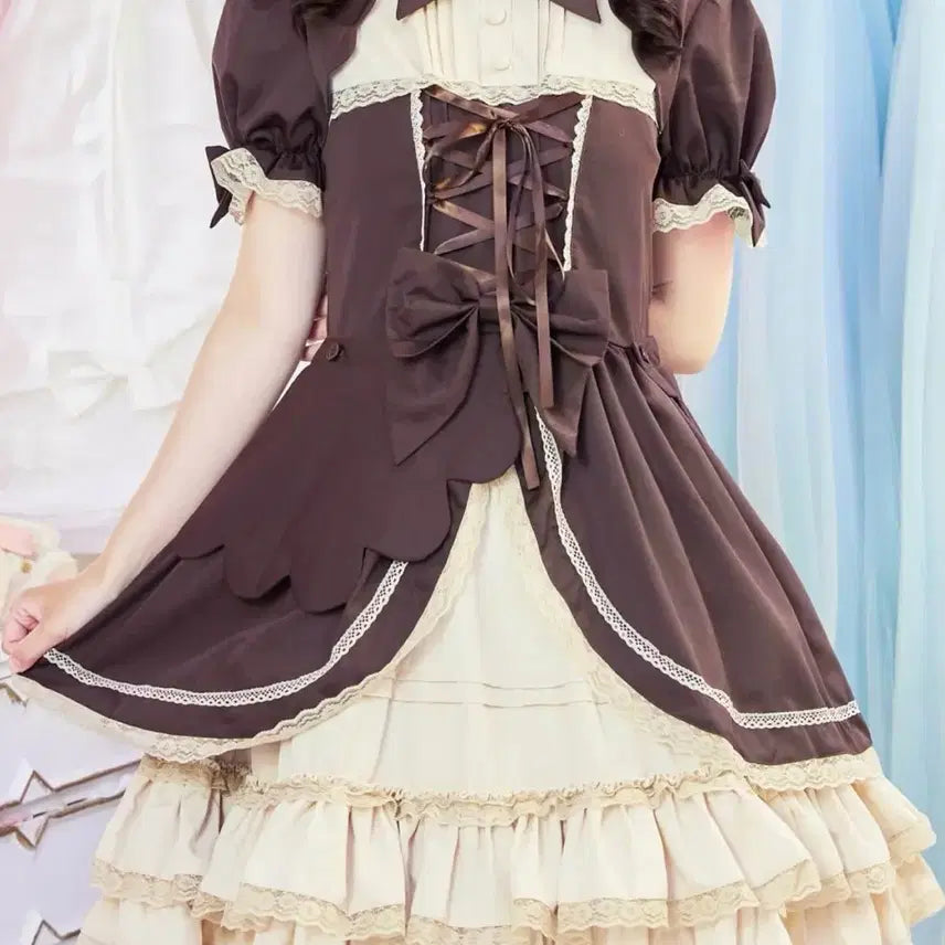 [BUNJANG] Bodyline Lolita Corset Dress / 바디라인 로리타원피스 양산형 지뢰계 코르셋빈티지핀터깔리즈리사