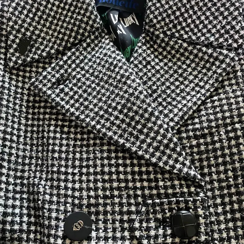 [BUNJANG] Lucky Chouette Houndstooth Jacket (Size 36) / 럭키슈에뜨 하운드투스 자켓  36(55)