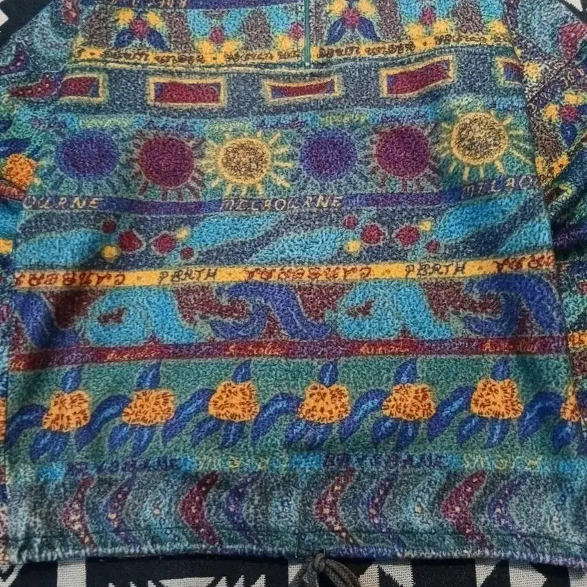 [BUNJANG] SAMSOUSAN 90s Blue Multi-color Ethnic Navajo Pattern Half-Zip Up / SAMSOUSAN 90s 블루 멀티컬러 에스닉 나바호 페턴 하프집업 반집