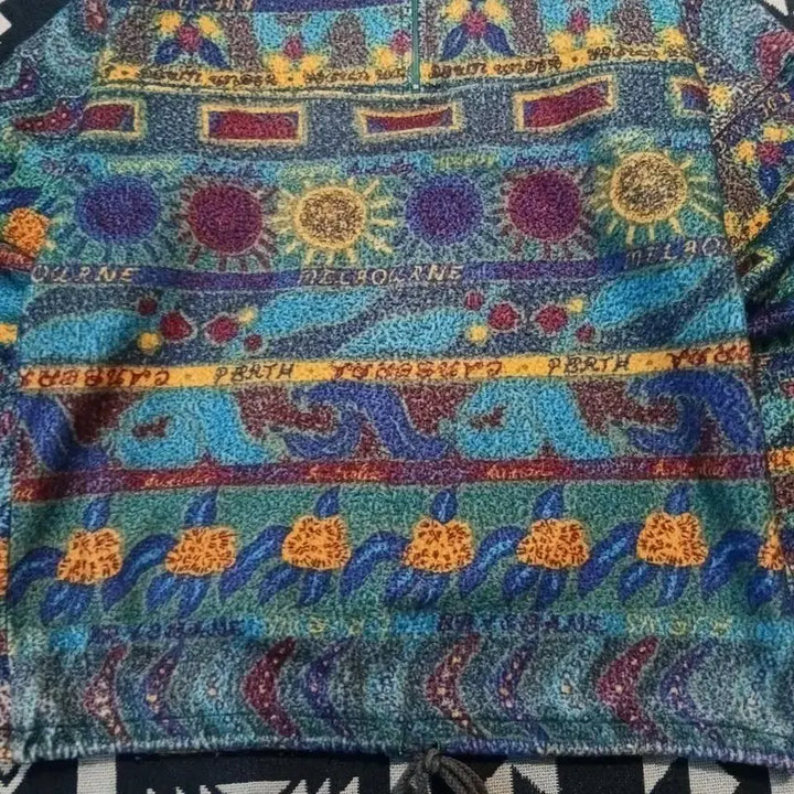 [BUNJANG] SAMSOUSAN 90s Blue Multi-color Ethnic Navajo Pattern Half-Zip Up / SAMSOUSAN 90s 블루 멀티컬러 에스닉 나바호 페턴 하프집업 반집