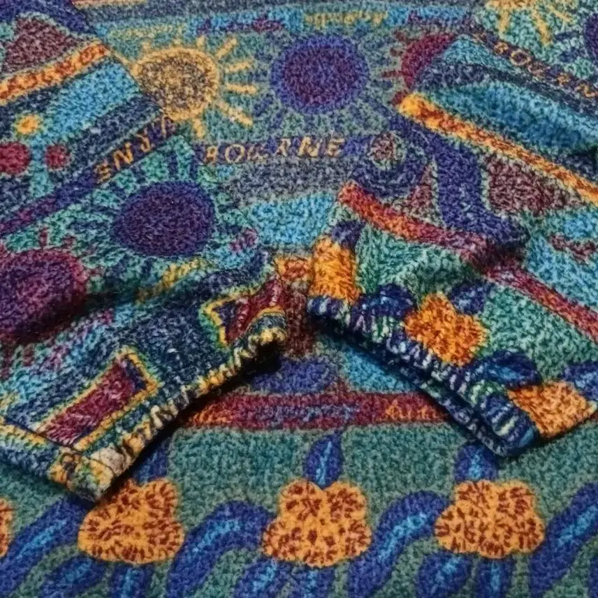 [BUNJANG] SAMSOUSAN 90s Blue Multi-color Ethnic Navajo Pattern Half-Zip Up / SAMSOUSAN 90s 블루 멀티컬러 에스닉 나바호 페턴 하프집업 반집
