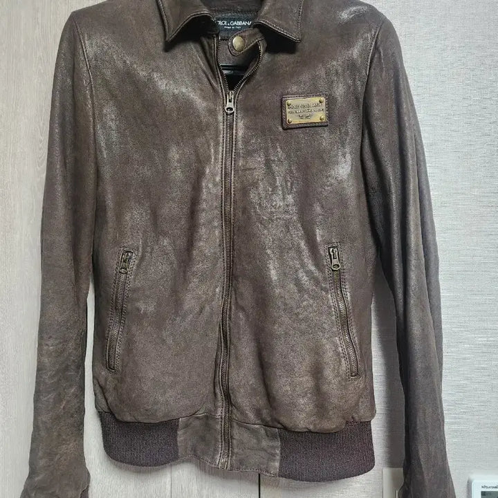 [BUNJANG] Dolce &amp; Gabbana Lambskin Leather Jacket / 돌체앤가바나 빅플레이트 양가죽쟈켓 46호