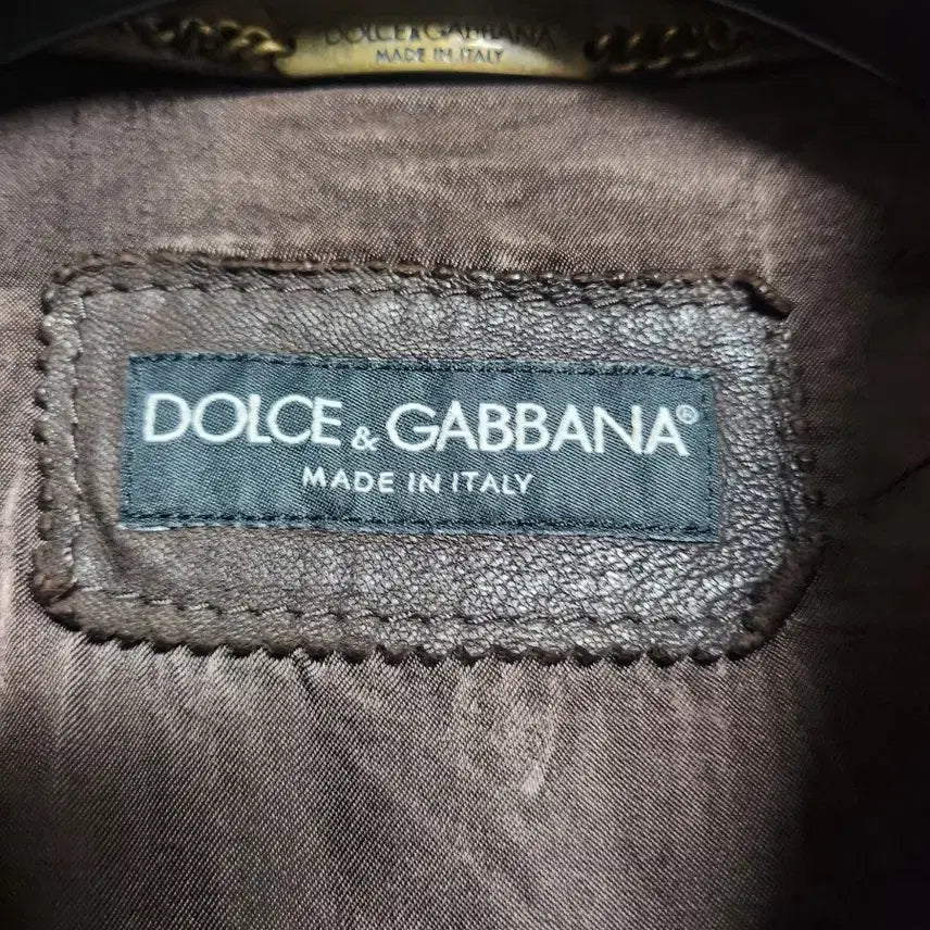 [BUNJANG] Dolce &amp; Gabbana Lambskin Leather Jacket / 돌체앤가바나 빅플레이트 양가죽쟈켓 46호