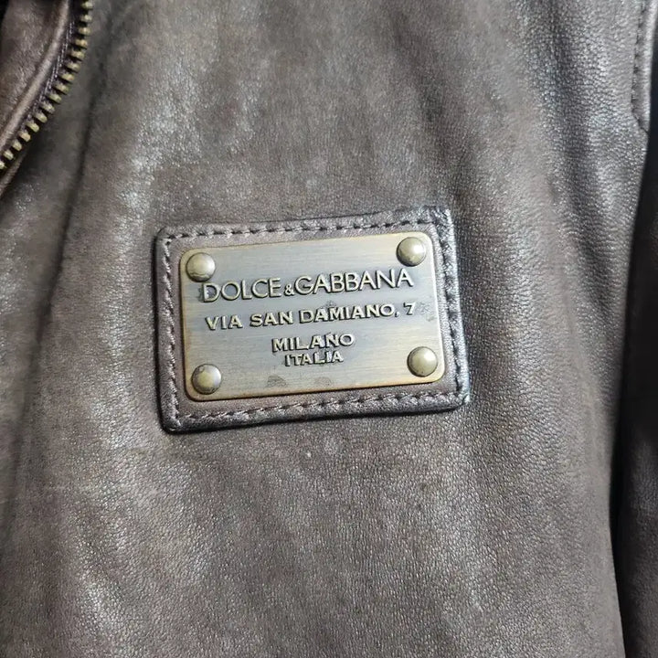 [BUNJANG] Dolce &amp; Gabbana Lambskin Leather Jacket / 돌체앤가바나 빅플레이트 양가죽쟈켓 46호