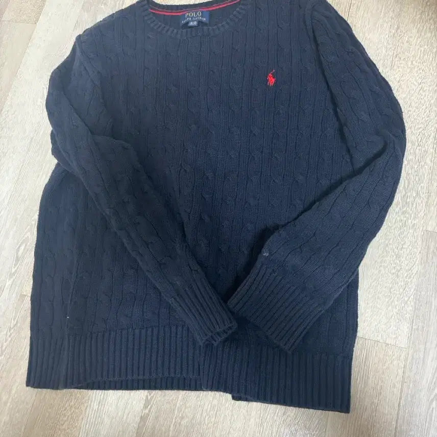 [BUNJANG] Polo Ralph Lauren Cable Knit Navy Sweater / 폴로 랄프로렌 케이블 니트 네이비 보이즈 xl