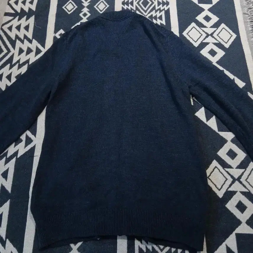[BUNJANG] Tommy Hilfiger Cable Knit Cotton Zip-Up Cardigan / 타미힐피거 네이비 타미로고 케이블 꽈배기 패턴 코튼 니트집업 가디건 L