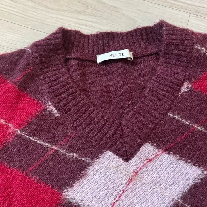 [BUNJANG] Hoite Argyle Knit Sweater L / 호이테 아가일 니트 L