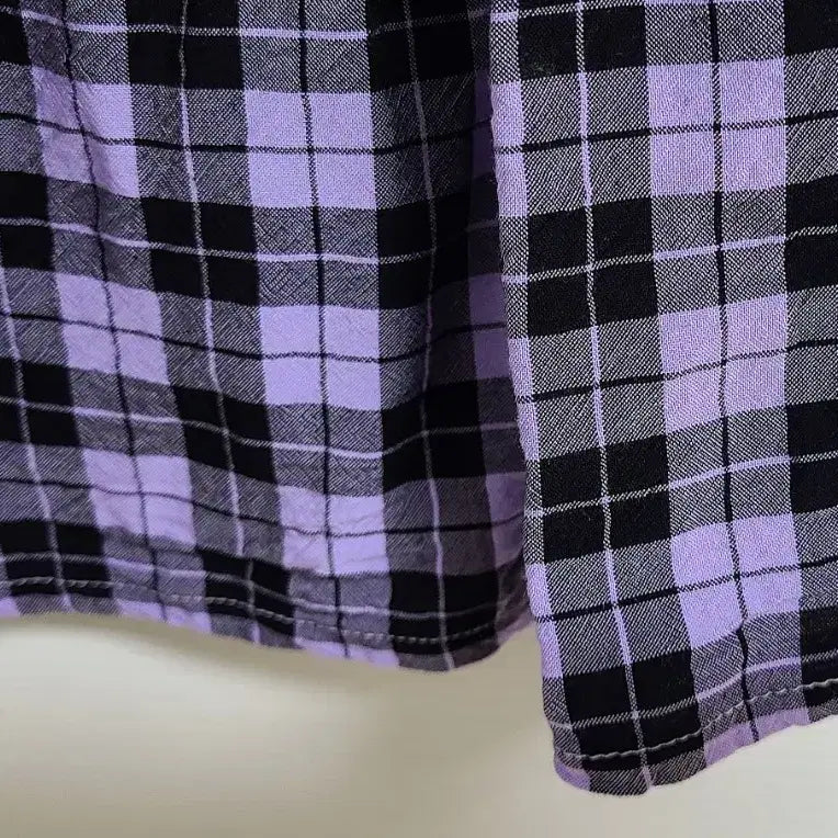 [BUNJANG] H&amp;M V-Neck Checkered Mini Dress / H&amp;M(에이치엔엠) 브이넥 체크 반팔 초미니 원피스