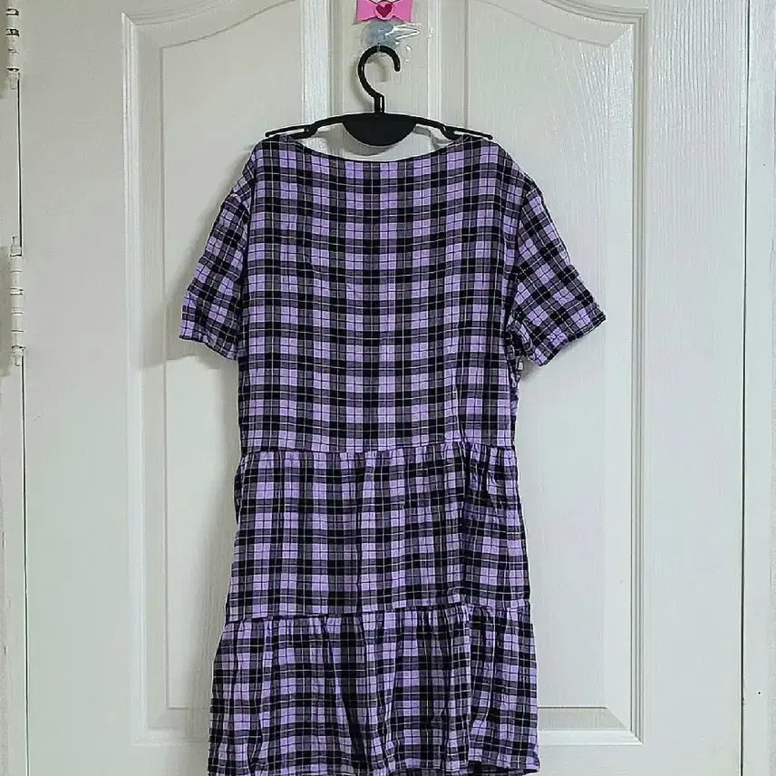 [BUNJANG] H&amp;M V-Neck Checkered Mini Dress / H&amp;M(에이치엔엠) 브이넥 체크 반팔 초미니 원피스