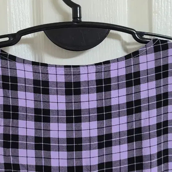 [BUNJANG] H&amp;M V-Neck Checkered Mini Dress / H&amp;M(에이치엔엠) 브이넥 체크 반팔 초미니 원피스