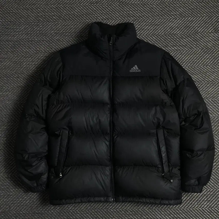 [BUNJANG] Adidas Embroidered Logo Duck Down Puffer Jacket Black / 아디다스 자수로고 덕 다운 푸퍼 패딩 블랙o 4841