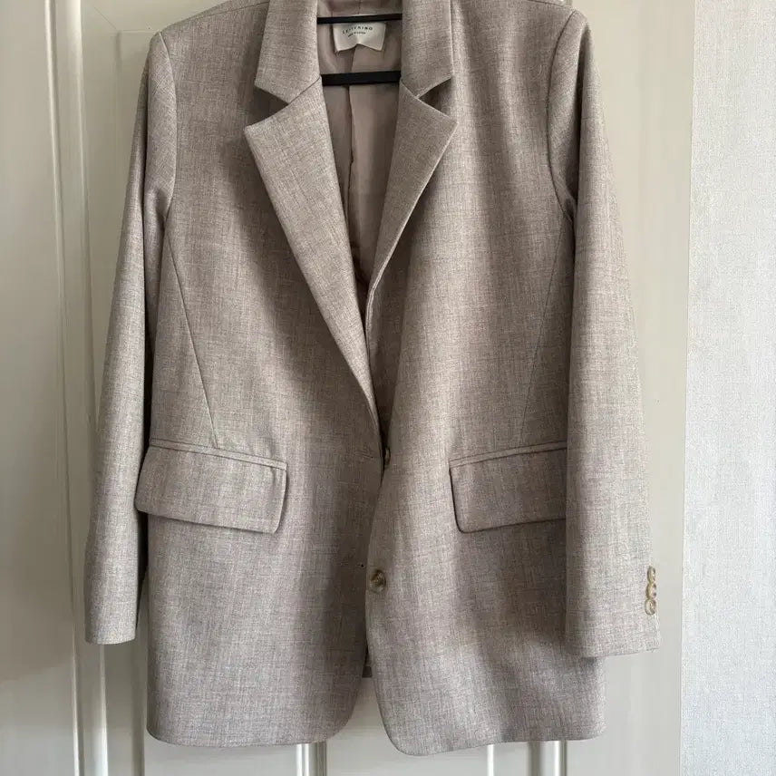 [BUNJANG] Beige Check Pattern Spring Jacket / 잔체크 베이지자켓 봄자켓