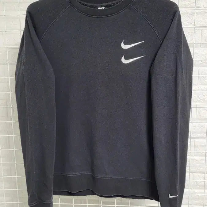 [BUNJANG] Nike Double Swoosh Cotton Sweatshirt / [M]NIKE나이키 블랙 더블스우시 코튼 스웻 맨투맨티셔츠 M