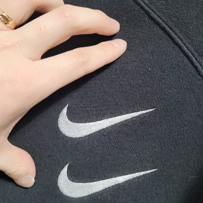 [BUNJANG] Nike Double Swoosh Cotton Sweatshirt / [M]NIKE나이키 블랙 더블스우시 코튼 스웻 맨투맨티셔츠 M