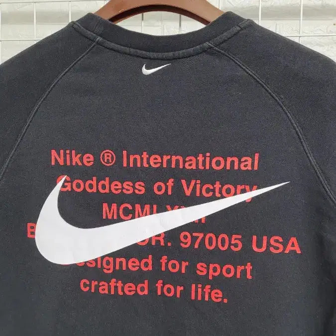 [BUNJANG] Nike Double Swoosh Cotton Sweatshirt / [M]NIKE나이키 블랙 더블스우시 코튼 스웻 맨투맨티셔츠 M