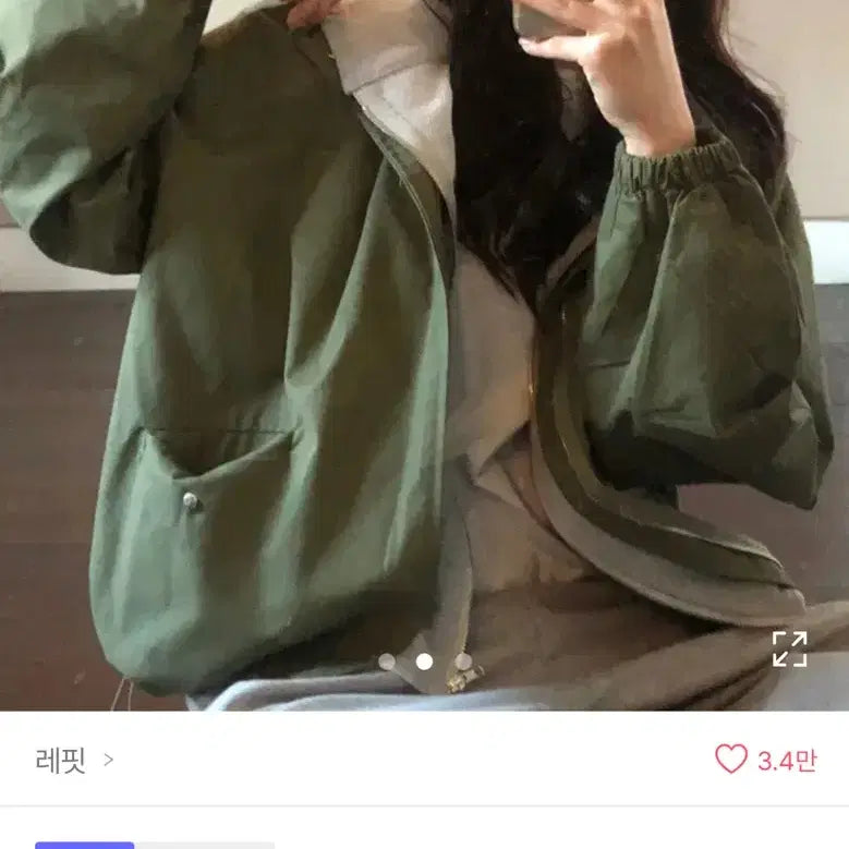 [BUNJANG] Loose Fit Hooded Field Jacket - Khaki / 루즈핏 후드 야상 점퍼 카키색
