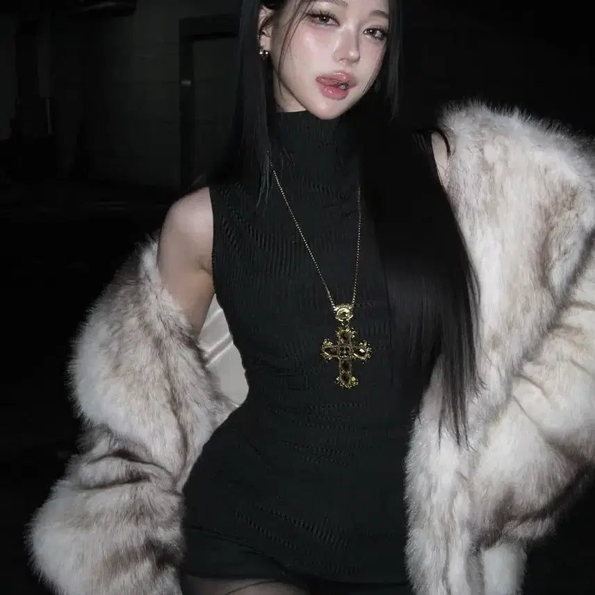[BUNJANG] Covet Ivory Faux Fur Jacket / 코벳 퍼자켓 아이보리 (easy_yun 착용)