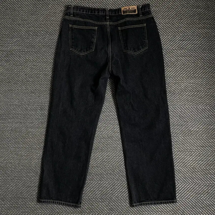 [BUNJANG] Runway Vintage Black Denim Straight Pants / 런웨이 빈티지 흑청 와이드 데님 스트레이트 팬츠 y 4859