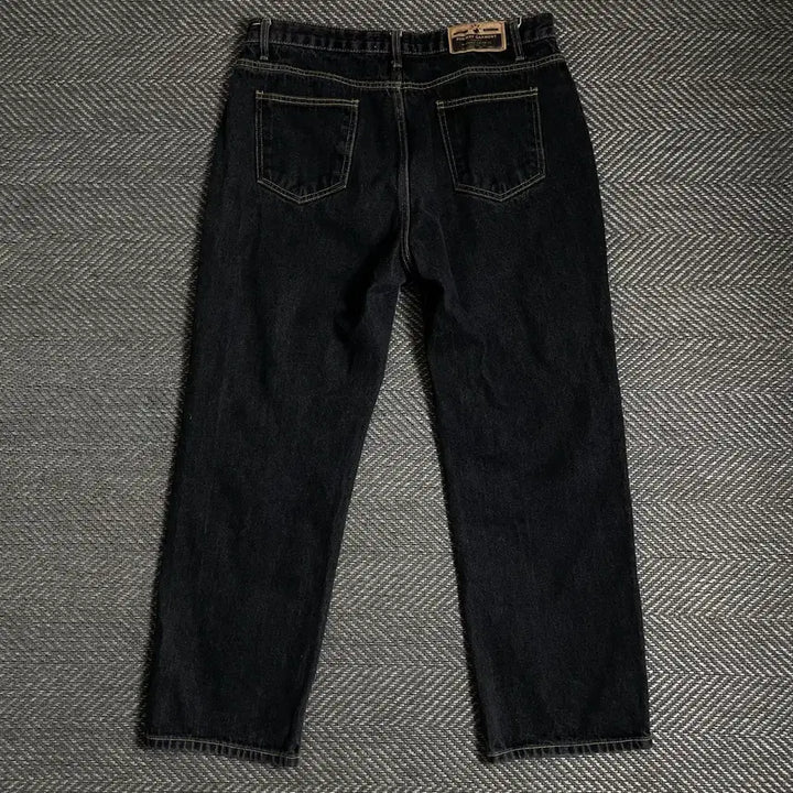 [BUNJANG] Runway Vintage Black Denim Straight Pants / 런웨이 빈티지 흑청 와이드 데님 스트레이트 팬츠 y 4859
