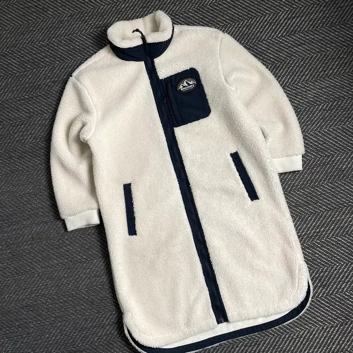 [BUNJANG] Discovery Sherpa Half Coat Long Fleece Jacket (S) / 디스커버리 양털 쉐르파 반코트 롱 플리스 자켓 y 4860