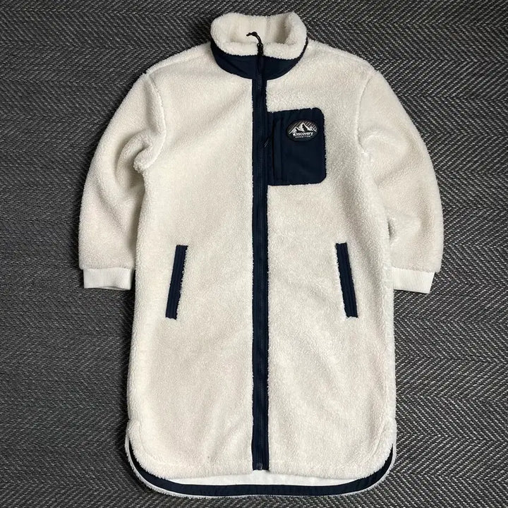 [BUNJANG] Discovery Sherpa Half Coat Long Fleece Jacket (S) / 디스커버리 양털 쉐르파 반코트 롱 플리스 자켓 y 4860