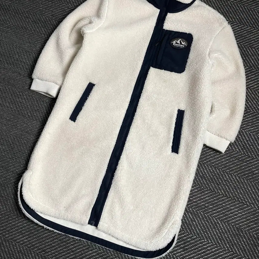 [BUNJANG] Discovery Sherpa Half Coat Long Fleece Jacket (S) / 디스커버리 양털 쉐르파 반코트 롱 플리스 자켓 y 4860