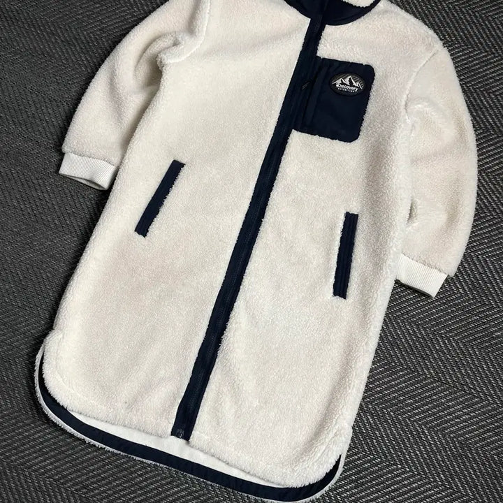 [BUNJANG] Discovery Sherpa Half Coat Long Fleece Jacket (S) / 디스커버리 양털 쉐르파 반코트 롱 플리스 자켓 y 4860