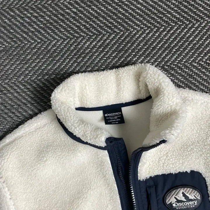 [BUNJANG] Discovery Sherpa Half Coat Long Fleece Jacket (S) / 디스커버리 양털 쉐르파 반코트 롱 플리스 자켓 y 4860