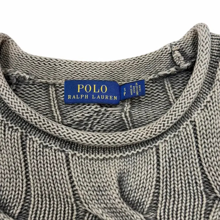 [BUNJANG] Polo Ralph Lauren Embroidered Cable Knit Sweater / 폴로 랄프로렌 엠브로이드 자수 케이블 니트 S