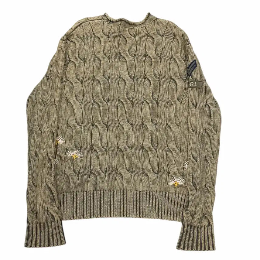 [BUNJANG] Polo Ralph Lauren Embroidered Cable Knit Sweater / 폴로 랄프로렌 엠브로이드 자수 케이블 니트 S