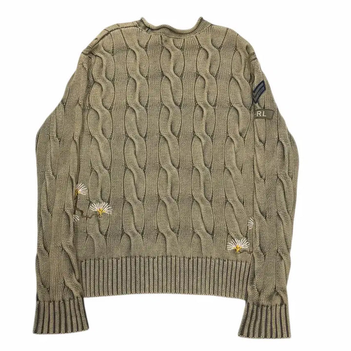 [BUNJANG] Polo Ralph Lauren Embroidered Cable Knit Sweater / 폴로 랄프로렌 엠브로이드 자수 케이블 니트 S