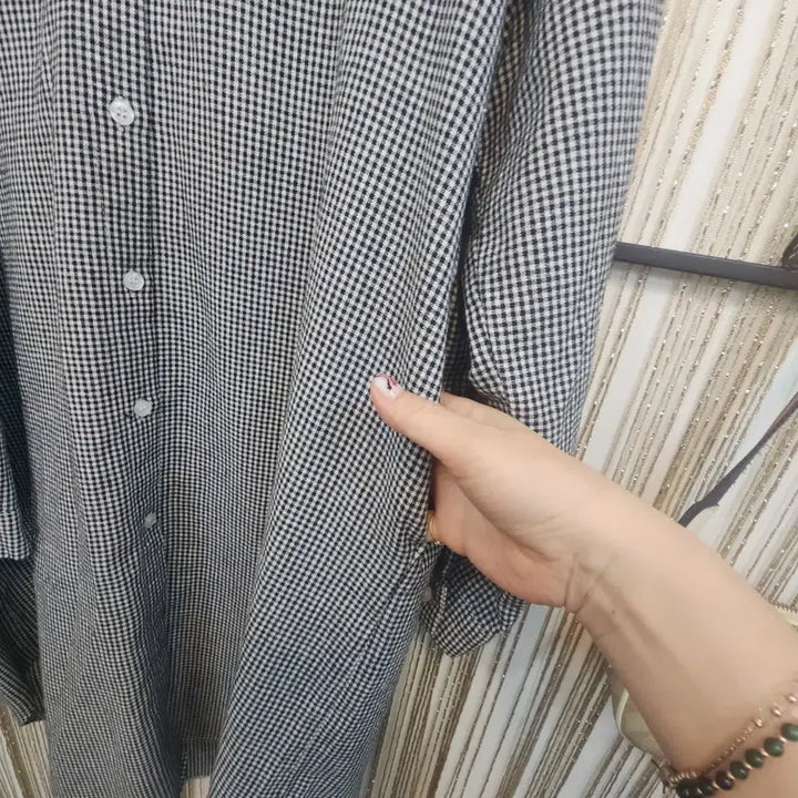 [BUNJANG] CT Checkered Hooded Long Shirt / CT 체크 후드 롱 셔츠/소매롤업가능 free